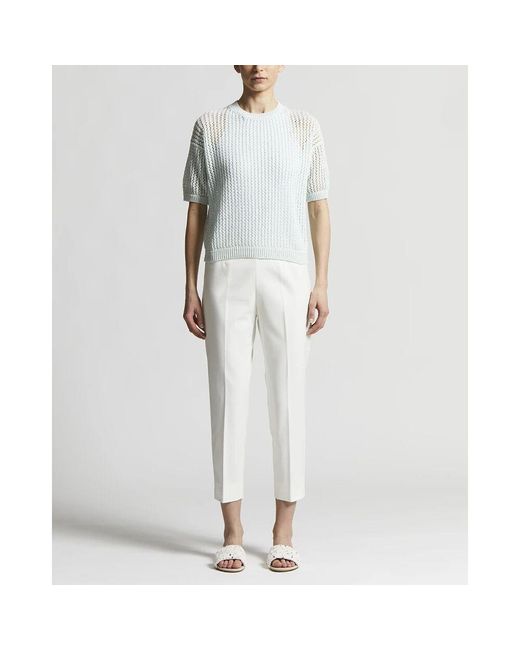 Peserico Blue Baumwoll-Cordonnet-Pullover Mit Pailletten