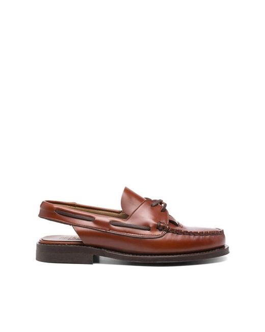 Hereu Brown Braune lederschuhe flach schnürung