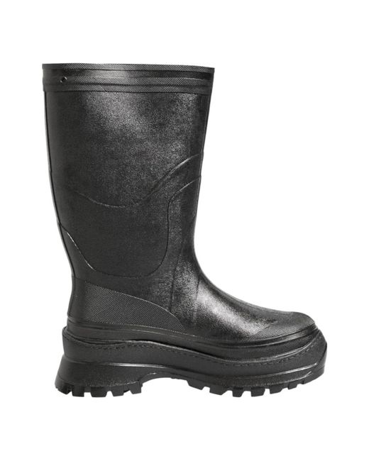 Dolce & Gabbana Schwarze Metallic Pull-On Regenstiefel in Gray für Herren