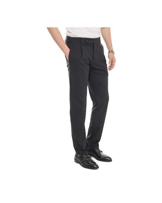 BERWICK  1707 Black Suit Trousers for men