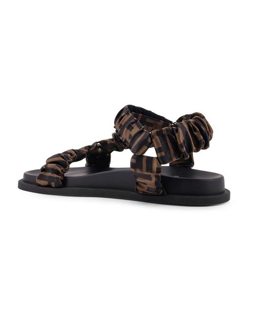 Fendi Brown Flat Sandals