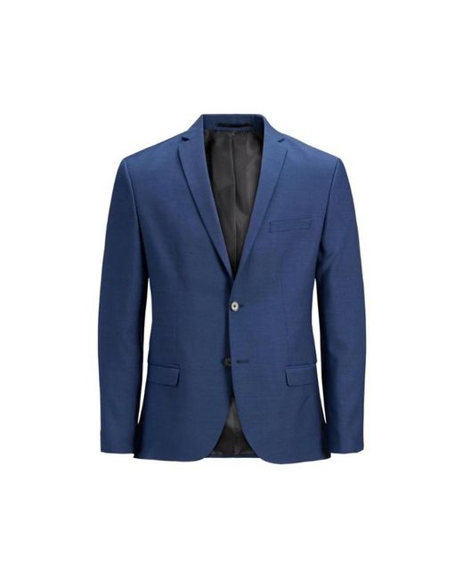Jack & Jones Jassen ,Blauw ,Polyester Slim Fit Blazer Medieval in het Blue voor heren