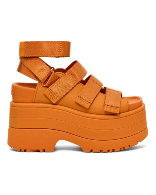 Ugg Orange Goldenrise Ankle Strap Platform Sandal