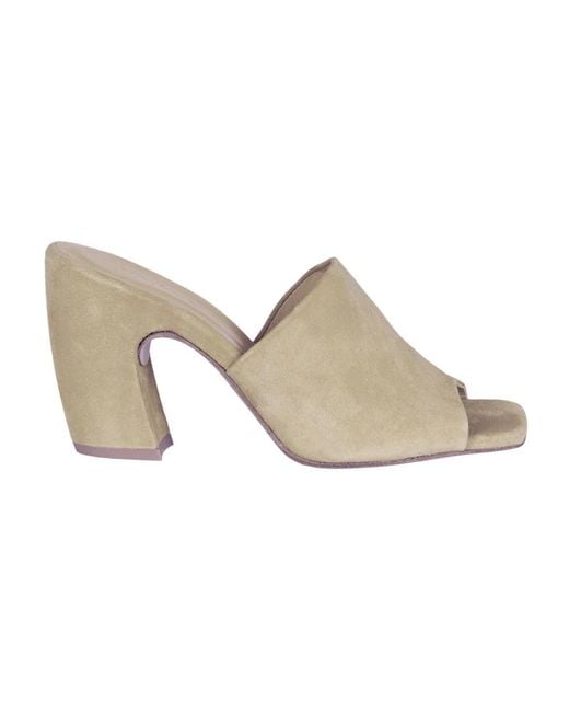 Cortana White Heeled Mules