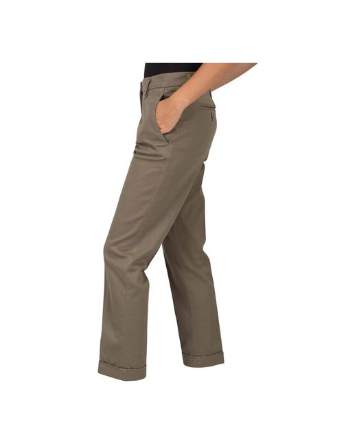 Aspesi Broeken ,Bruin ,Katoen Katoenen Twill Chino's Voor Vrouwen in het Gray