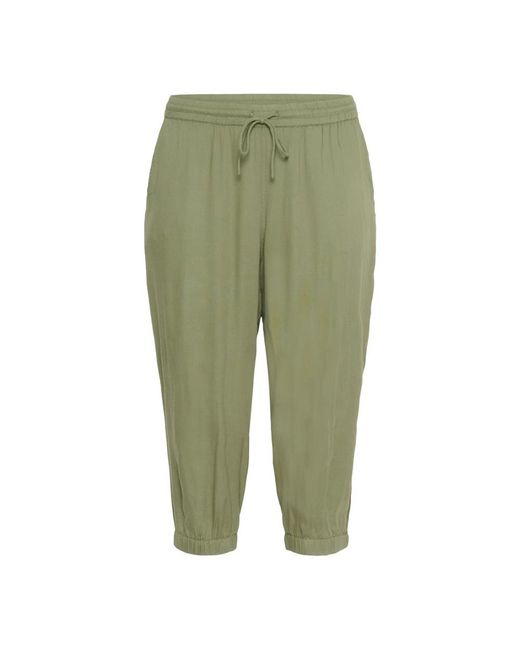 Kaffe Cropped Trousers in het Green