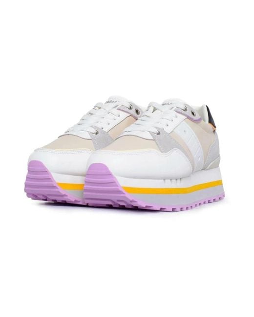 Blauer Schoenen ,Wit ,Leer Casual Sneakers in het White