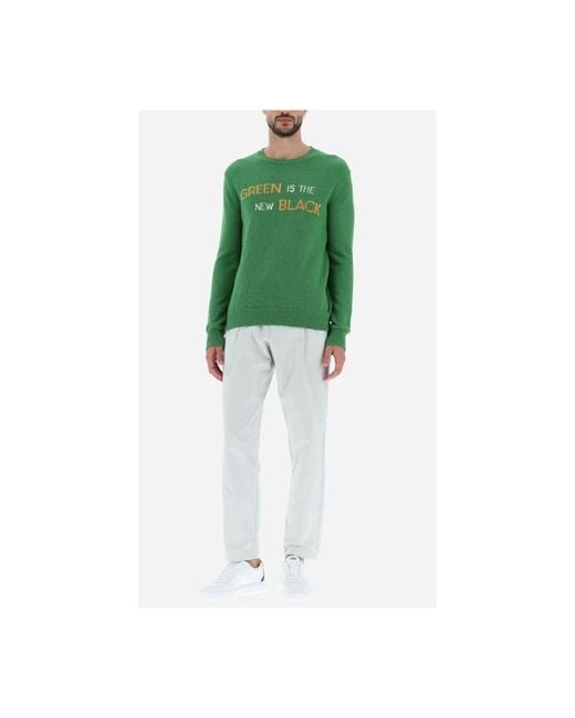 Herno Green Round-Neck Knitwear for men