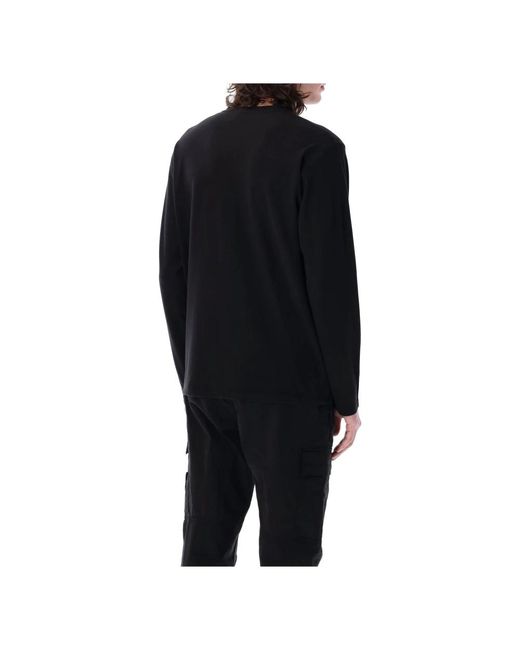 Stone Island Schwarzes Baumwoll-T-Shirt Mit Logopatch in Black für Herren