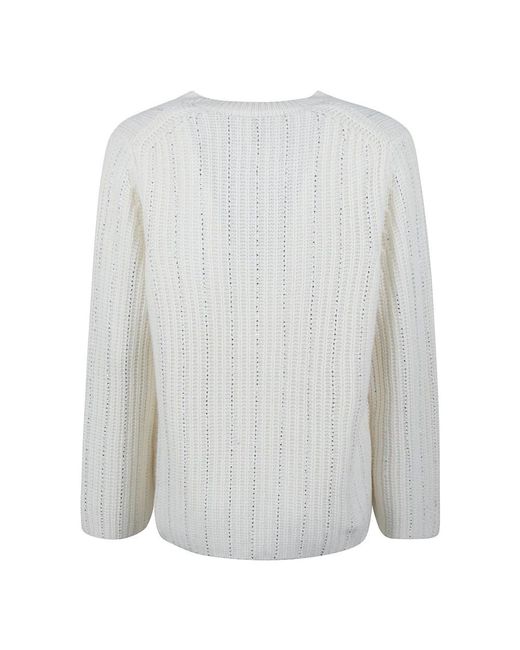 Allude Gray Round-Neck Knitwear