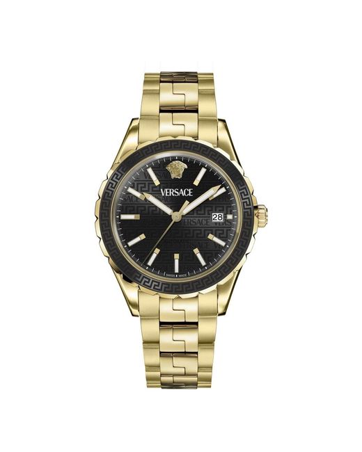 Versace Herren Automatikuhr Hellenyium Schwarz Veqca0624 in Metallic für Herren