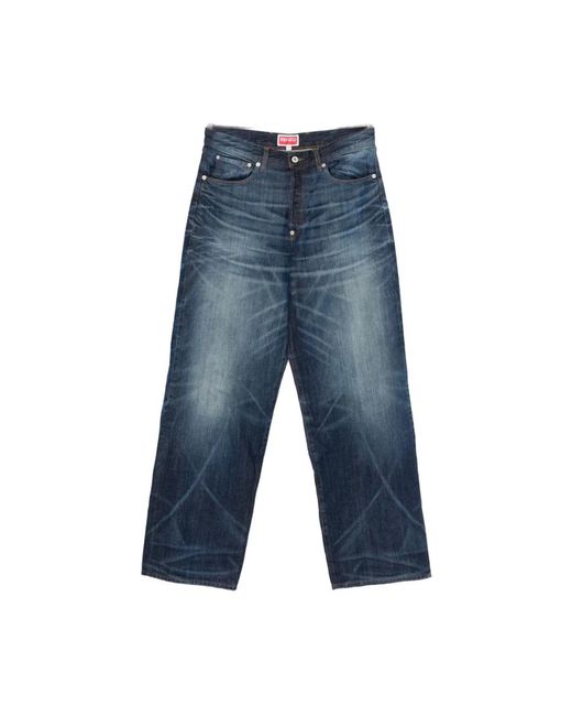KENZO Blue Straight Fit Jeans for men