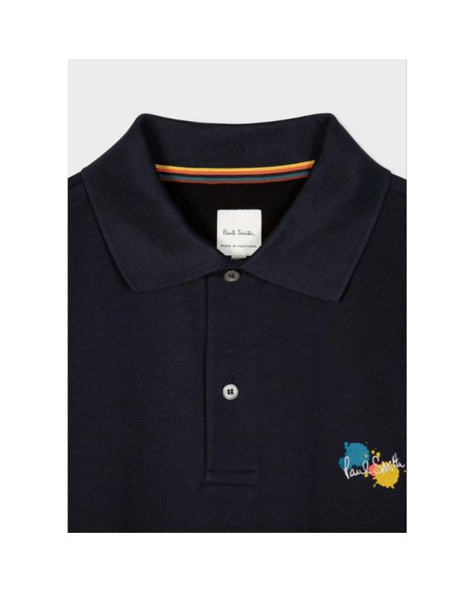 Paul Smith Paint Splatter Polo Shirt in Blue für Herren