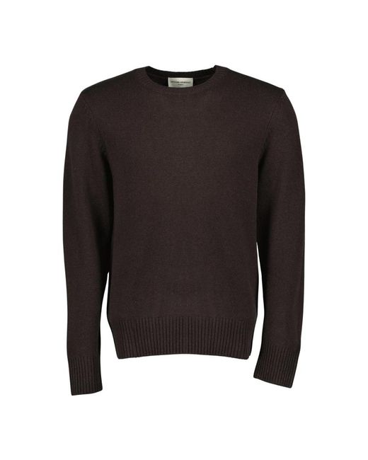 Officine Generale Black Round-Neck Knitwear for men