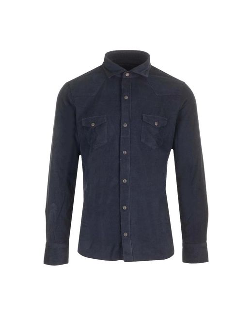 Barba Napoli Blue Denim Shirts for men