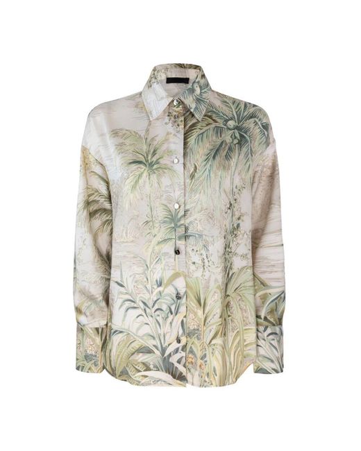 Liu Jo Multicolor Tropisches print langarmhemd