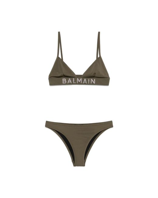 Balmain Badmode ,Groen ,Polyester Groene Triangelbikini in het Green