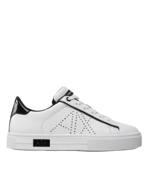 Sneakers in pelle bianca di Armani Exchange in Gray