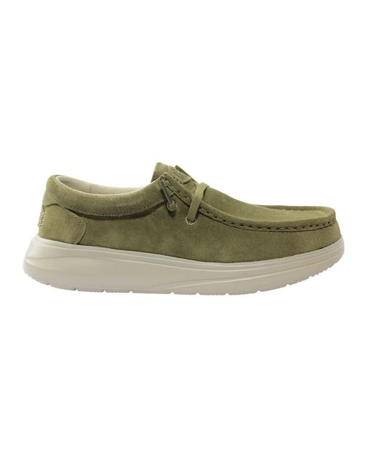 HeyDude Green Laced Shoes for men