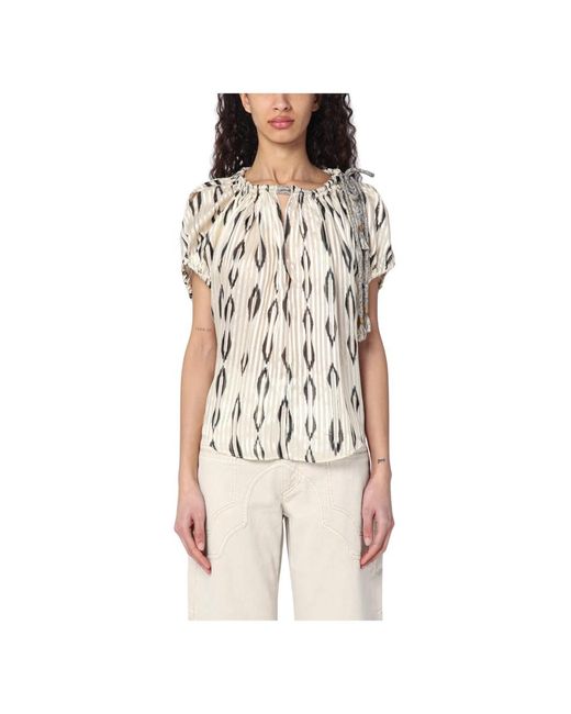 Isabel Marant Overhemden ,Veelkleurig ,Polyester Zijden Polyester Shirts in het Natural