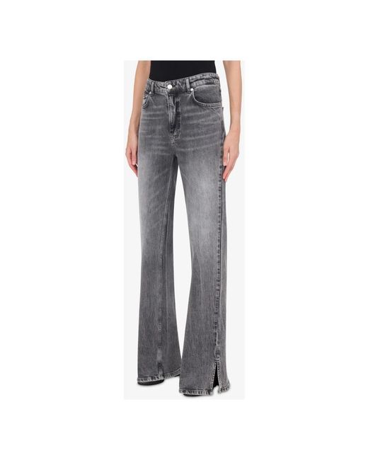 Moschino Jeans ,Grijs ,Denim Grijze Denim Flare Jeans in het Gray