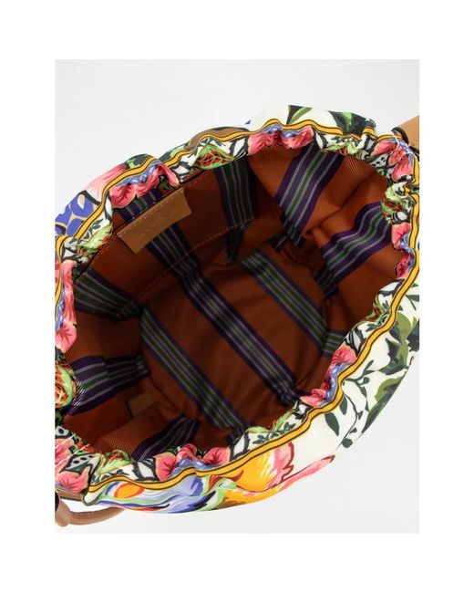 Etro Multicolor Bedruckte satin-handtasche