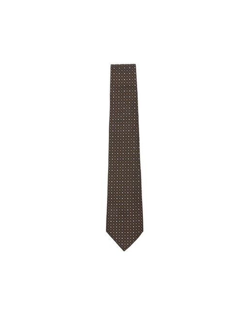 Canali Diamond Jacquard Tie in het Brown voor heren