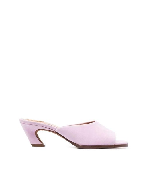 Chloé Pink Open-Toe Leder-Mules