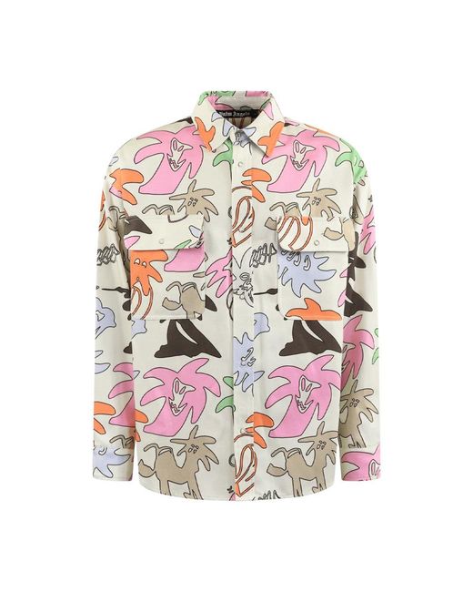 Palm Angels Pink Casual Shirts for men