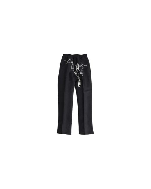 Straight Trousers di Burberry in Black da Uomo