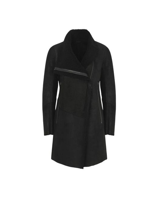 VESPUCCI by VSP Black Schwarzer Shearling Mantel