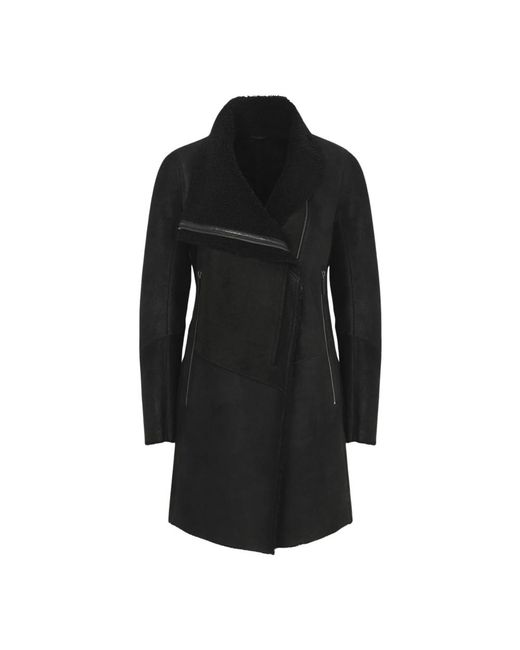 VESPUCCI by VSP Zwarte Shearling Jas in het Black