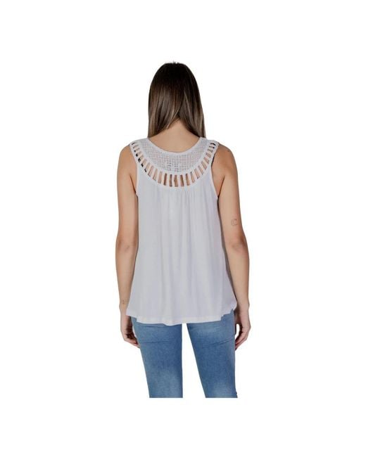 B.Young Blue Sleeveless Tops