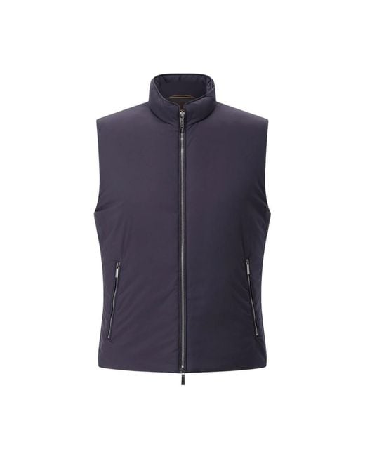 Moorer Italiaanse Stijl Functioneel Vest in het Blue voor heren