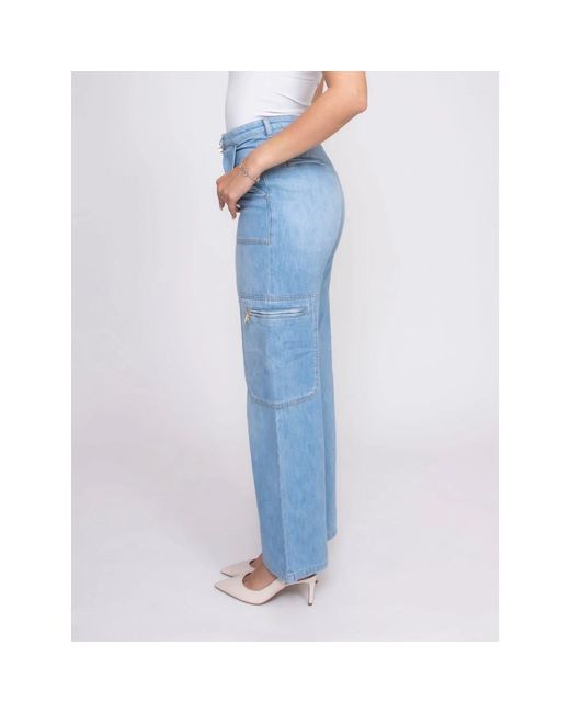 Elisabetta Franchi Blue Wide Trousers