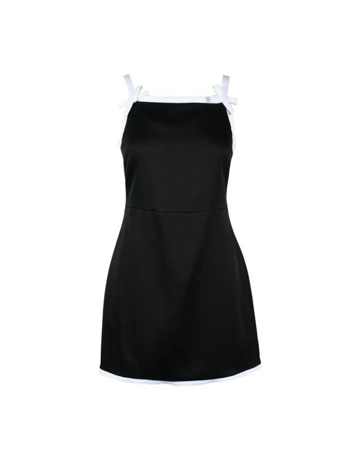 MSGM Kleedjes ,Zwart ,Damesjurk, Viscose Sheath Stijl in het Black
