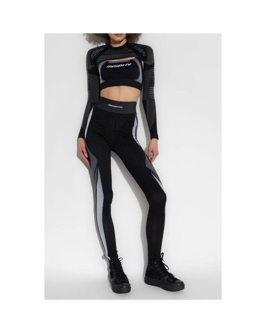 M I S B H V Black Long Sleeve Tops