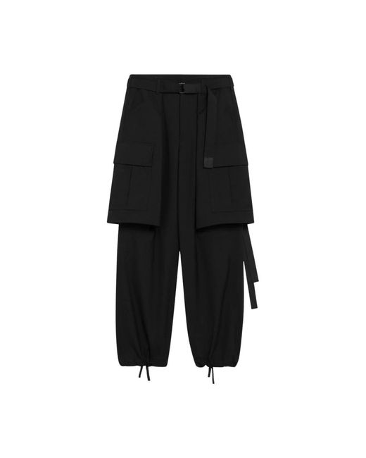 Sacai Black Wide Trousers