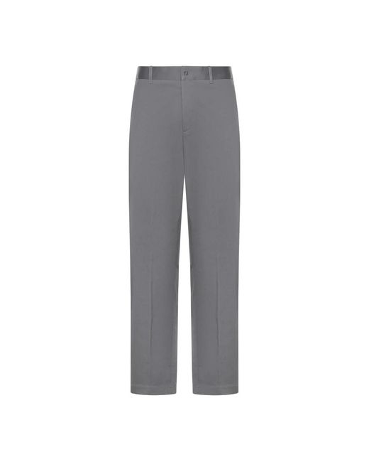 Fendi Gray Straight Trousers for men