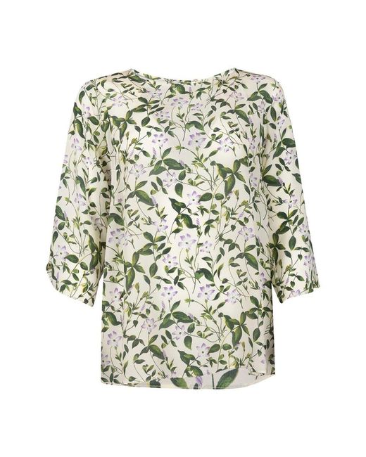 Weekend by Maxmara Green Grüne Bluse Mit Blumenmuster