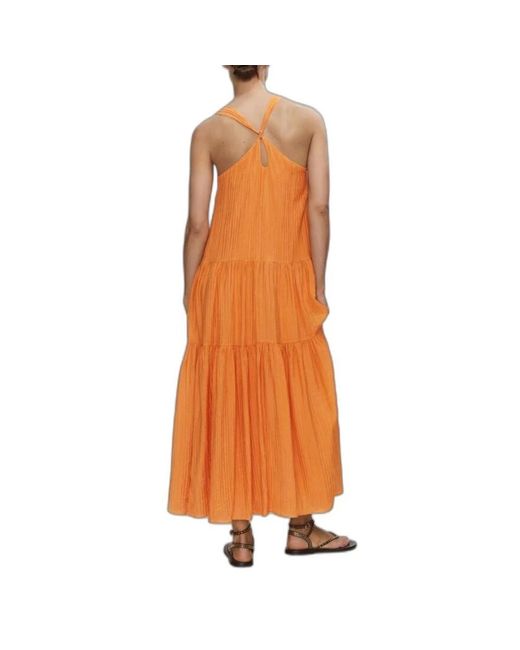 Mango Orange Slip-on kleid für frauen go