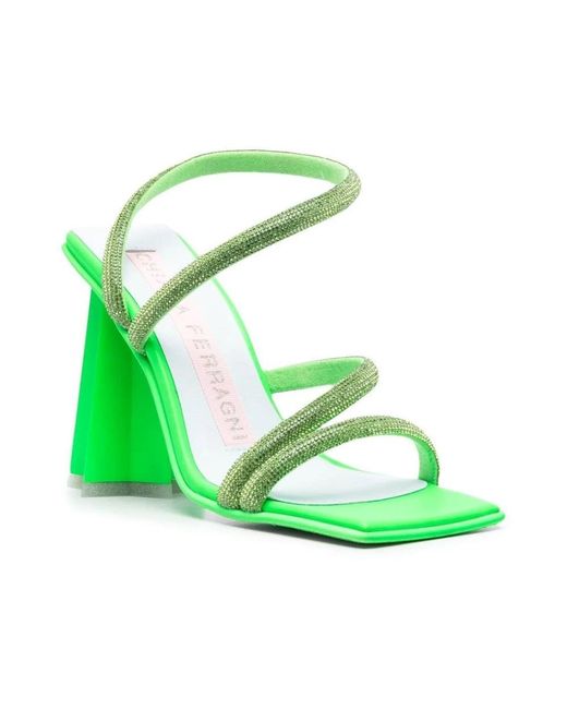 Chiara Ferragni Green Helle grüne sternabsatz sandalen,schwarzer stern absatz