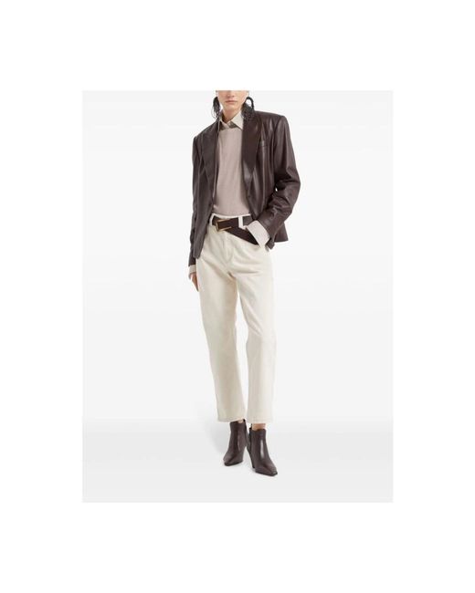 Brunello Cucinelli White Straight Fit Jeans