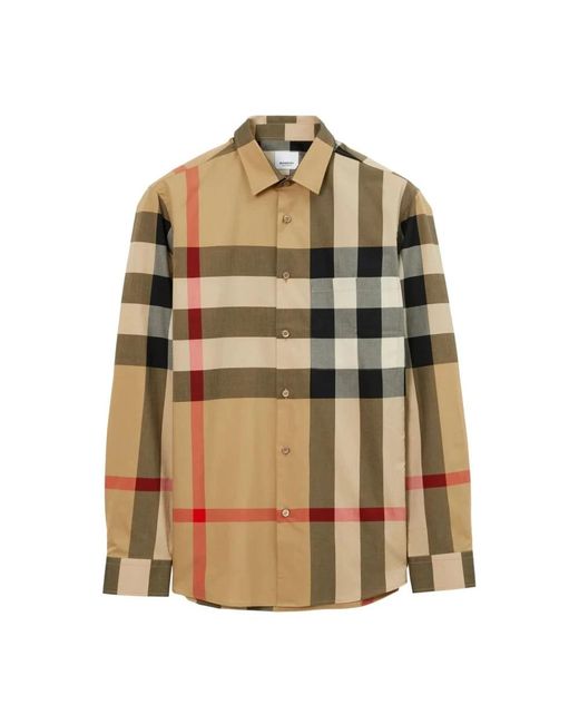 Burberry Overhemden ,Katoen Archive Cotton Check Shirt in het Green voor heren