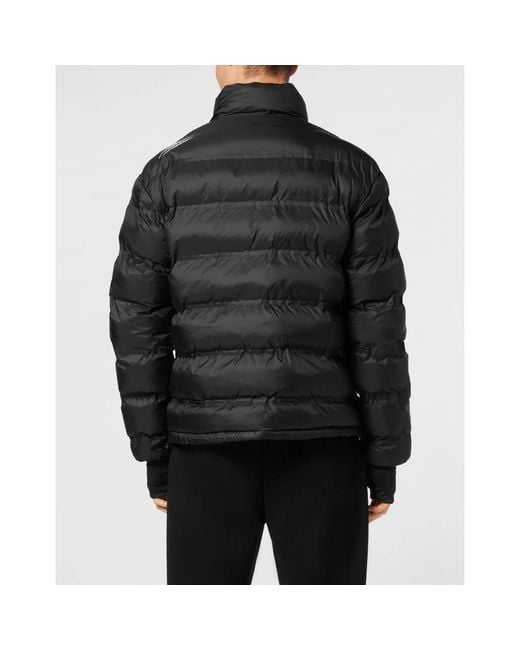 Philipp Plein Fitness ,Zwart ,Polyester Lightweight Zipped Jacket Ls Scratch in het Black voor heren