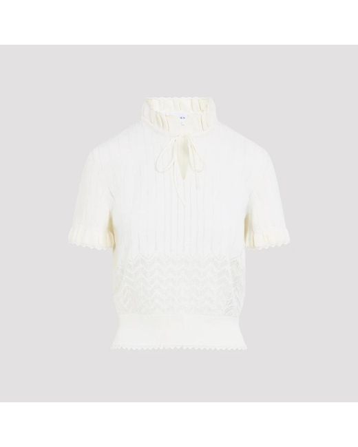 McQueen White Spitzenoberteil
