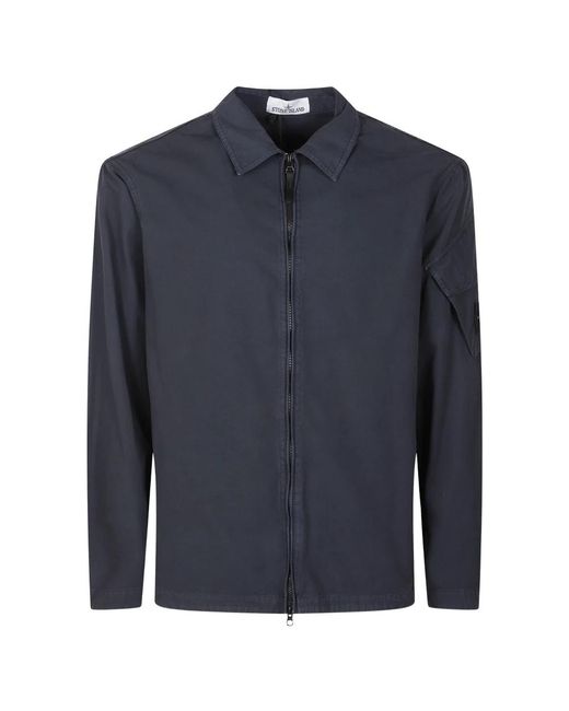 Stone Island Blue Light Jackets for men
