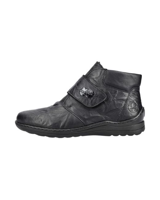 Rieker Black Bequeme Slip-On Schuhe