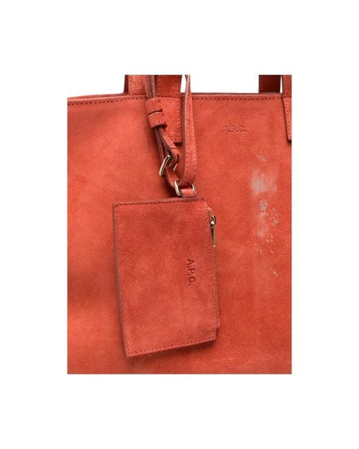 A.P.C. Red Shopping Bags