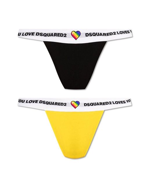 DSquared² Yellow Zweierpackung Thongs